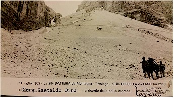 Batteria 28 sale verso la Forcella Lago